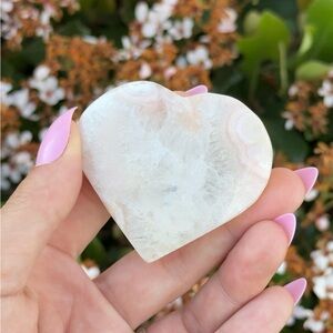 Flower Agate Crystal Heart Carving Select The Piece You Want!
